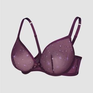 NWT Savage X Fenty PUFF STARS UNLINED DEMI BRA PURPLE 38DDD